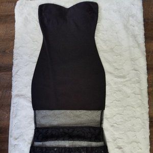 Black strapless floor length dress